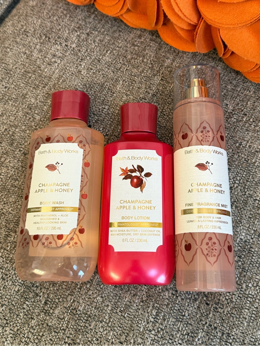❣️🆕Bath & Body Works 3PC Full Size Champagne Apple & Honey Bundle❣️